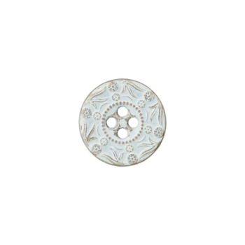 Prym Metallknopf verziert Blüten 15mm weiß