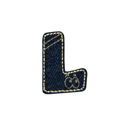 Applikation Jeans Buchstabe L