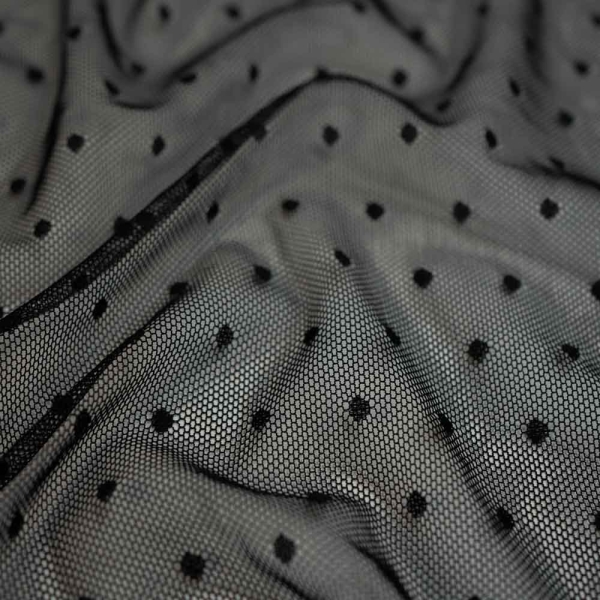 Soft Mesh Stretch Punkte schwarz