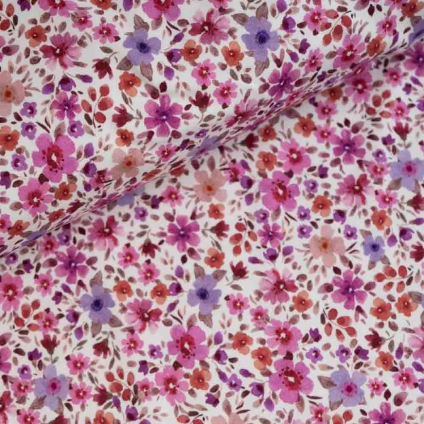 Baumwolljersey Streublümchen pink
