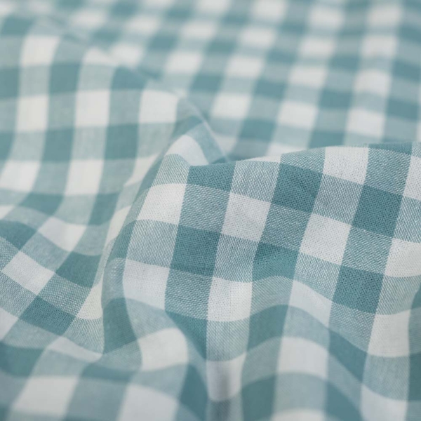 Edle Baumwoll Popeline Karo Groß 8mm dusty mint