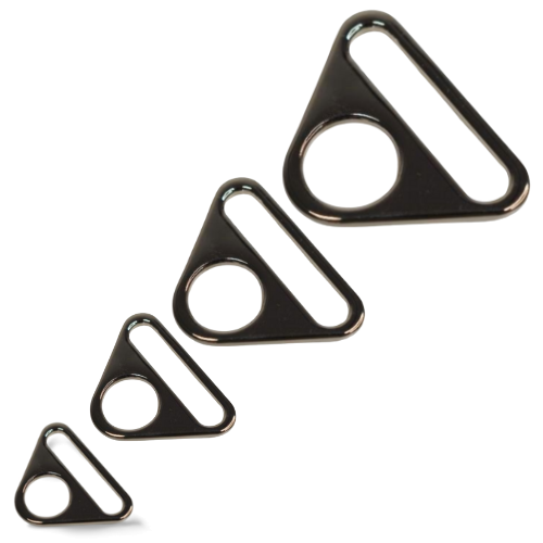 EvLis Dreieck D-Ring mit Steg schwarz 20/25/30/40mm