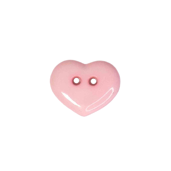 Kinderknopf Herz glänzend 15mm rosa