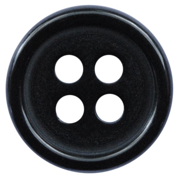 Hemd- und Blusenknopf rund 11mm schwarz