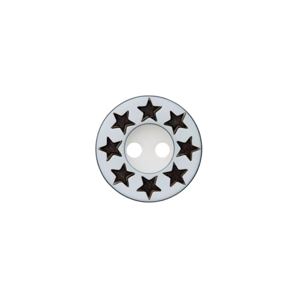 Polyesterknopf Sterne 12mm weiß