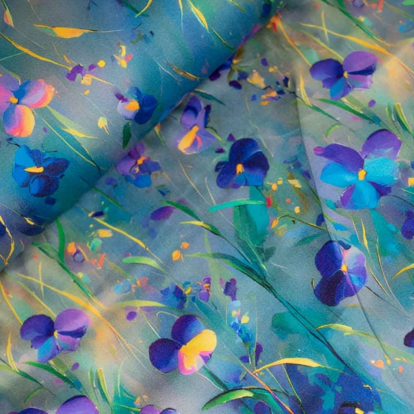 Viskose Satin Veilchen denim