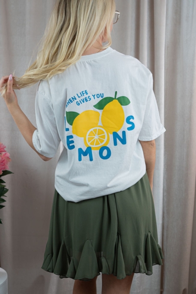 Oversized Shirt Lemon weiß