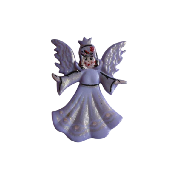 Kinderknopf Weihnachten Engel 25mm lila