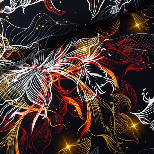 Bio-Sweat French Terry Wavey Blossom shiny gold