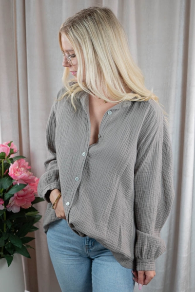 Musselinbluse Tiara taupe