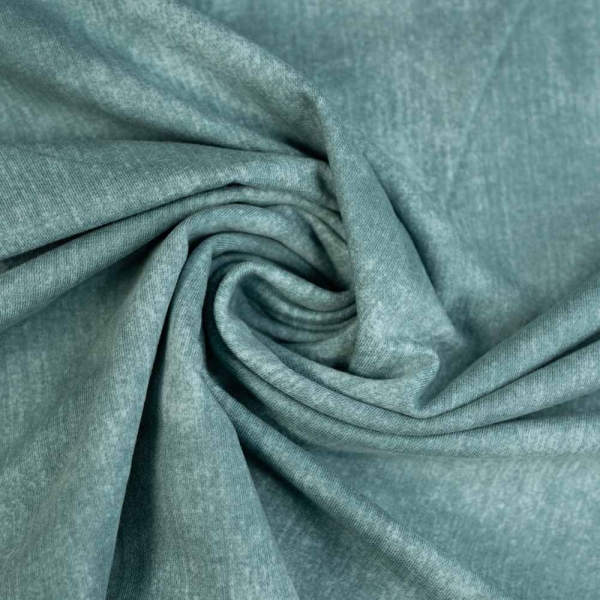 French Terry Sweat Jeans-Look salbei