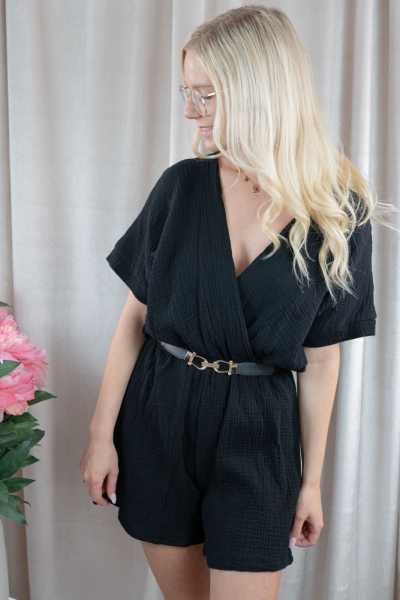 Musselin Jumpsuit Mia schwarz
