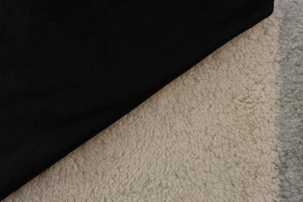 Velourleder Teddy Doubleface schwarz natur Ökotex 100
