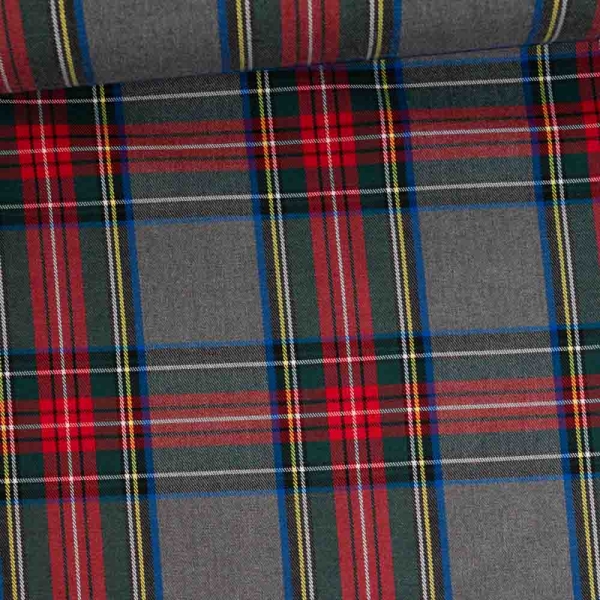 Twill Wool Touch Tartan Check dunkelgrau