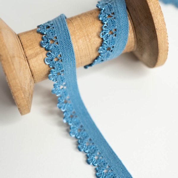 Spitzenband Stretch 13mm jeansblau