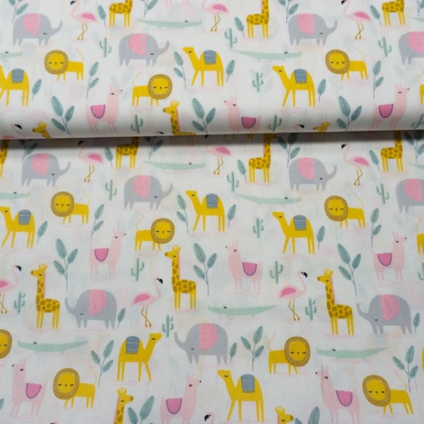 Baumwollwebware Desert Family weiß