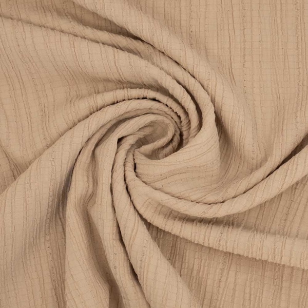 Viskose Crinkle plissiert beige