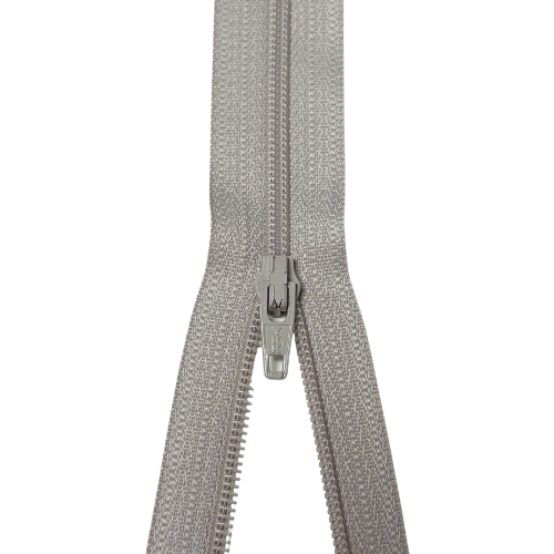 YKK nicht teilbarer Reißverschluss kleine Spirale hellgrau