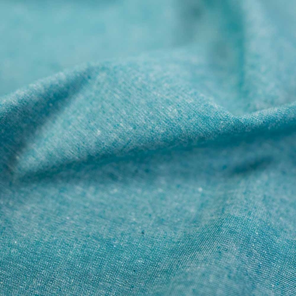 Baumwoll Popeline MELIERT petrol