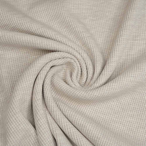 Waffeljersey Baumwolle meliert hellbeige