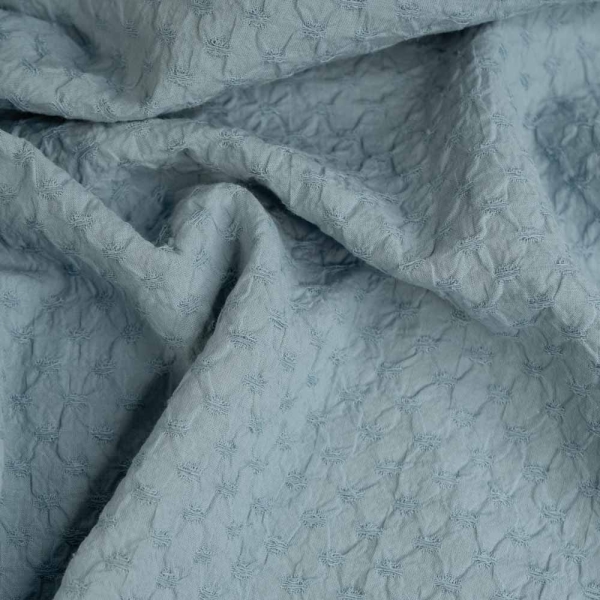 Baumwoll Popeline Crinkle jeansblau