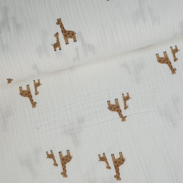 Musselin Double Gauze Giraffe ecru