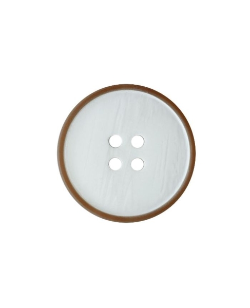 Modeknopf 20mm weiß/braun