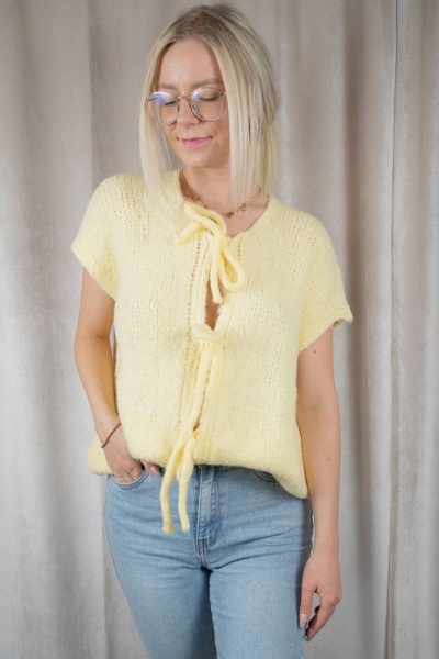 Strickweste mit Schleifen SOFT gelb