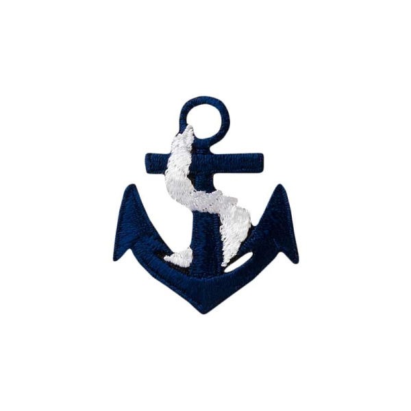 Applikation Anker blau/weiß klein