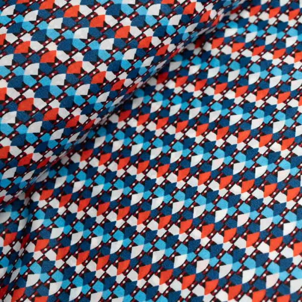 Chiffon Blusenstoff Formen blau