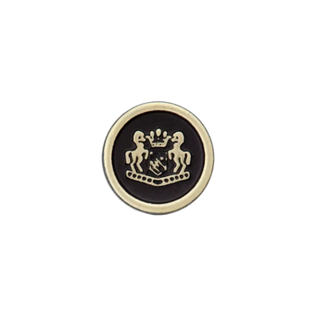 Prym Knopf Wappen metallisiert 15mm schwarz