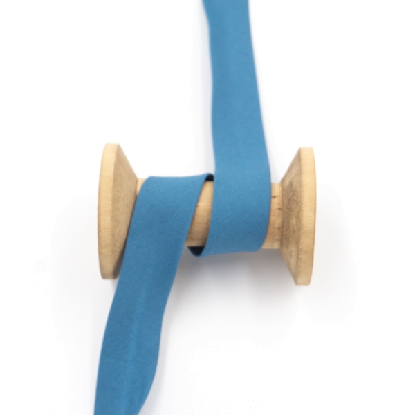 Schrägband 2cm oder 4cm breit vorgefalzt mittelblau 40mm