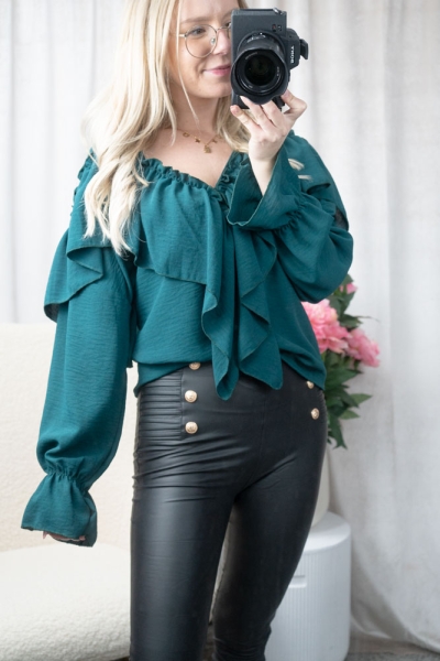 Volant Bluse Vicky petrol