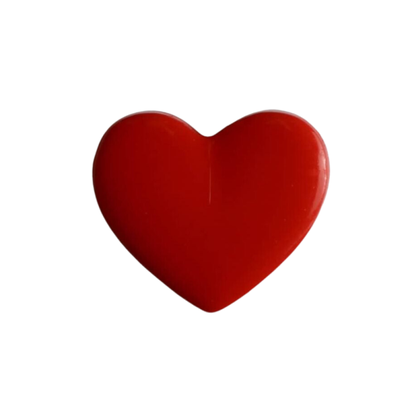 Kinderknopf Herz 13mm rot