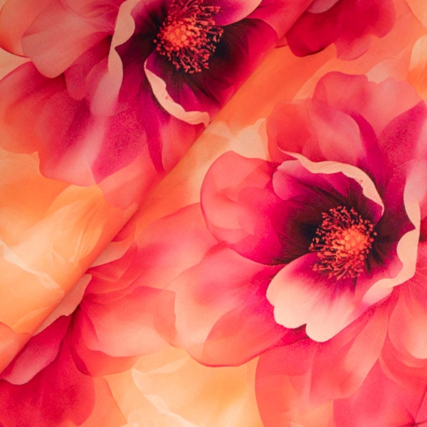 Baumwoll Stretch Blume pink