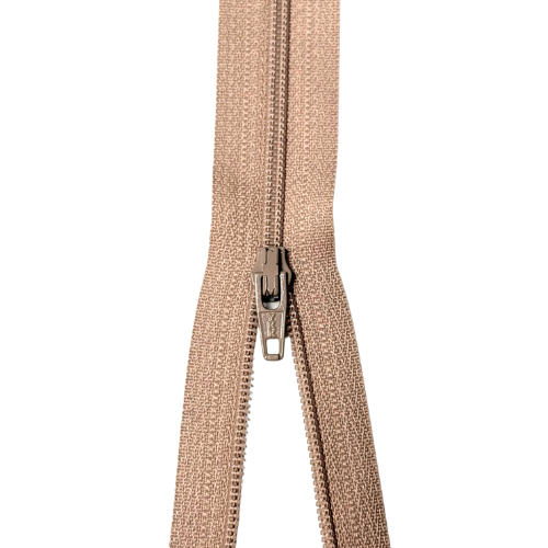 YKK nicht teilbarer Reißverschluss kleine Spirale sand 60cm