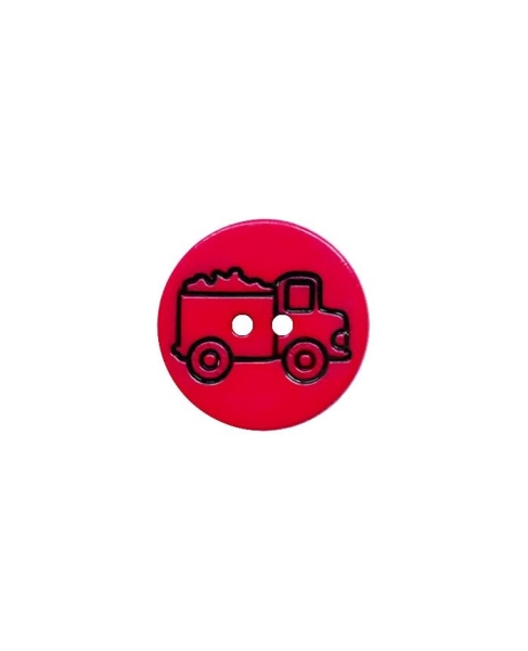 Kinderknopf mit Lastwagen rot
