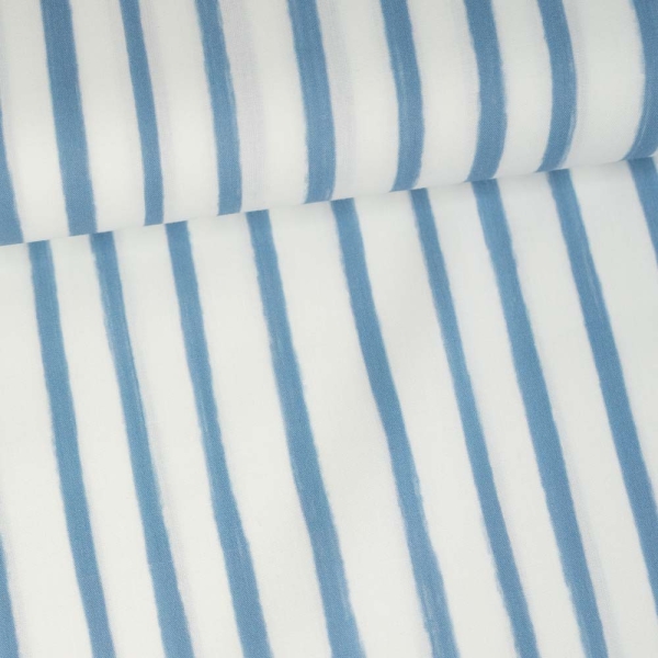 Baumwoll Popeline Streifen weiß