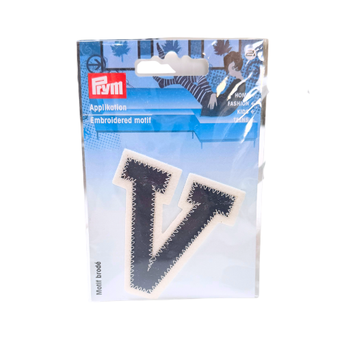 Applikation Buchstabe V navy