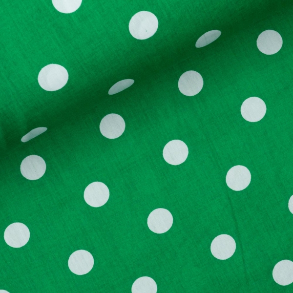 Baumwollwebware Big Dots grün