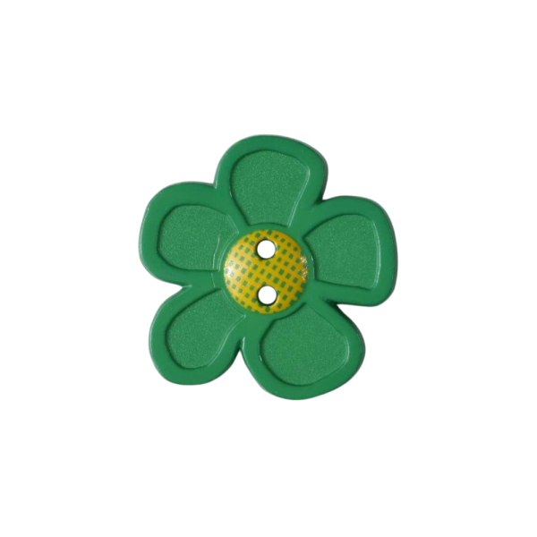 Kinderknopf Blume grün 20mm