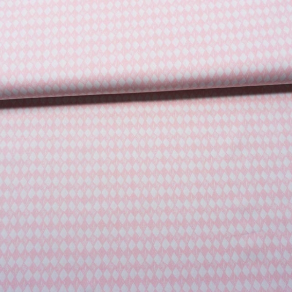 Baumwollwebware Arlequeen weiß-rosa