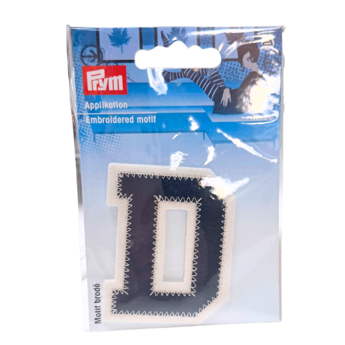 Applikation Buchstabe D navy