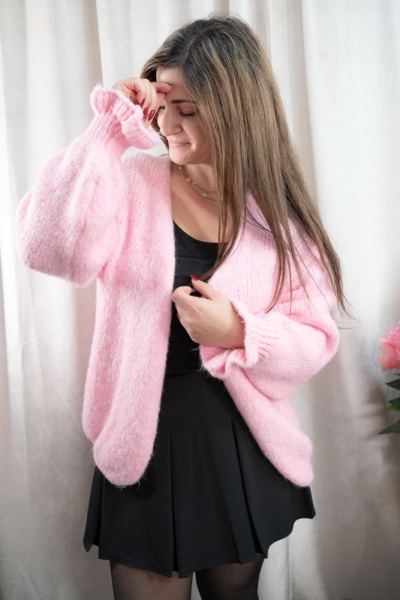 Cardigan mit Rüschenärmel SOFT rosa