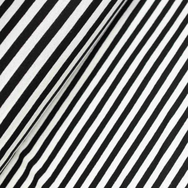 Viskosejersey Streifen schwarz-weiß