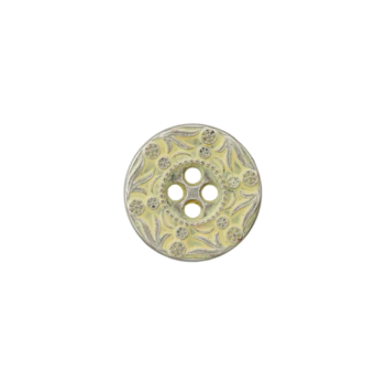 Prym Metallknopf verziert Blüten 15mm gelb