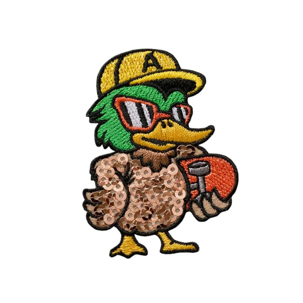 Applikation Ente Skater Pailletten