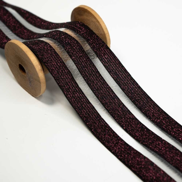 Gummiband Glam 50mm transparent bordeaux