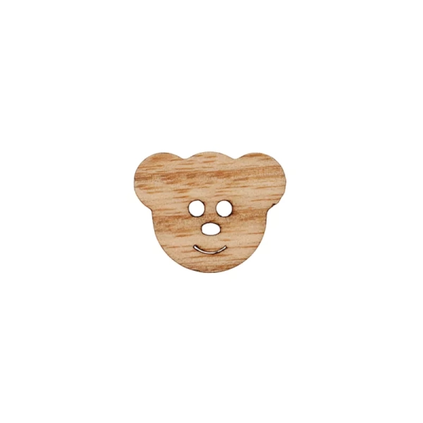Holzknopf Bär 18mm beige