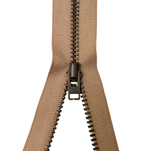 YKK nicht teilbarer Reißverschluss Metall sand